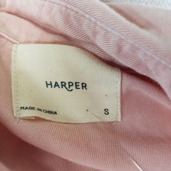 Harper Francesca's Blush Button Down Long Sleeve Viscose Roll Tab Sleeve Small - Picture 7 of 9